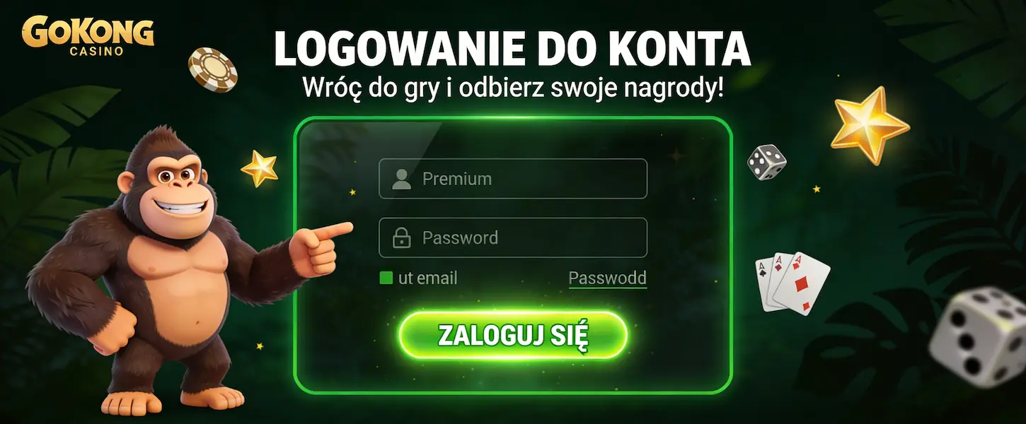 Logowanie do konta gracza w GoKong Casino – bezpieczny dostęp do gier, bonusów i historii transakcji.