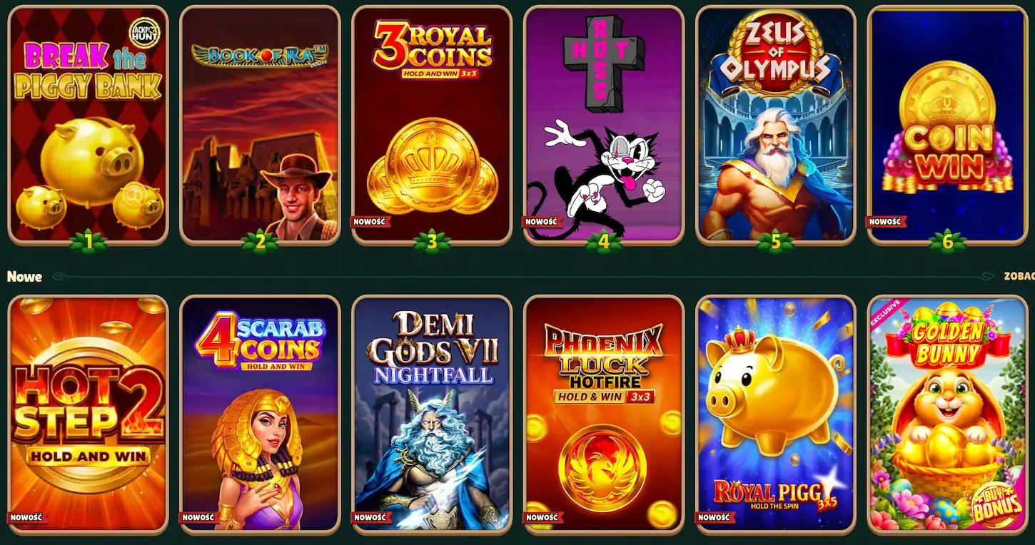 Gry kasynowe w GoKong Casino – popularne sloty online jak Book of Ra, Zeus of Olympus i Phoenix Luck.